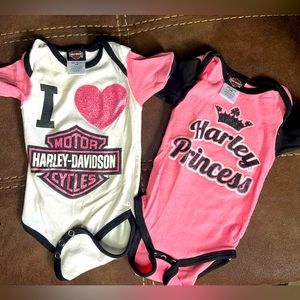 Baby Girl Harley Davidson Onsie Bundle